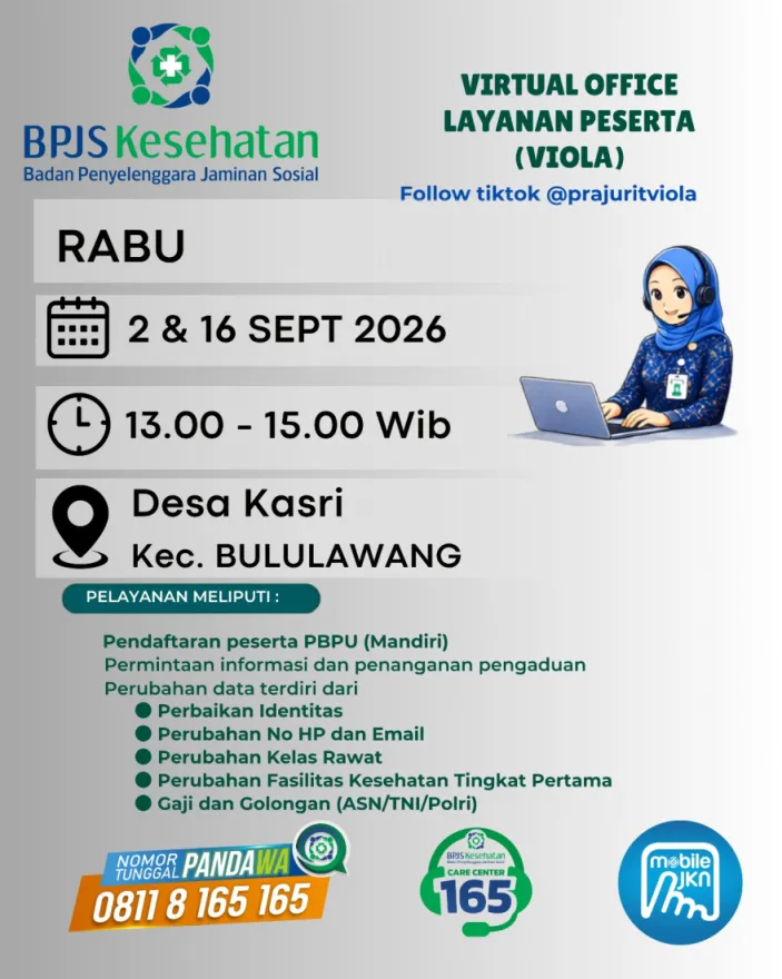 BPJS Kesehatan Gelar Layanan Virtual Office (VIOLA) untuk Warga ke-2 Bulan September